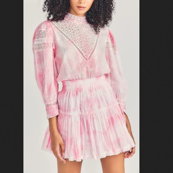 NWT Love Shack Fancy Viola Dress in Island Pink Hand Dye - Picture 2 of 13